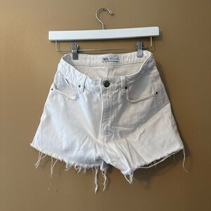 Zara Women's White Denim Shorts